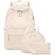thumbnail image 1 of Mochila escolar BTOOP para niñas adolescentes de pana beige con lonchera, 1 of 6