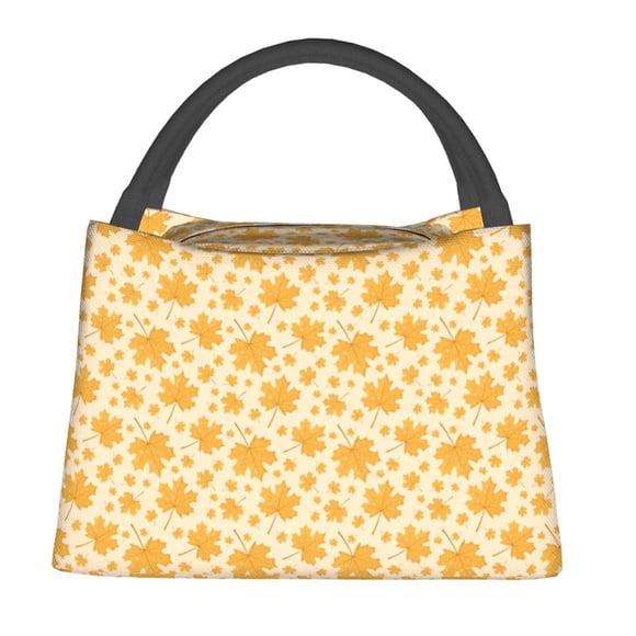 Fotbe Autumn Fall Yellow Leaves Bolsa Térmica Portátil con Estampado, Bolsa de Entrega de Alimentos Aislada, Bolsa Reutilizable de Gran Capacidad para Comidas y Supermercado