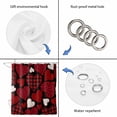 thumbnail image 5 of Valentine's Day Bathroom Shower Curtains with 12 Hooks Waterproof Shower Curtain for Stalls and Bathtubs Red Black Love Hearts Plaid Romantic Decorative Bathroom Privacy Curtain 72x78 Inches, 5 of 9