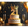 thumbnail image 4 of Glamorous 21st Birthday Banner with Crown Theme Party Backdrop Background Decorations for Photography Props Birthday Party Celebrations Balloon Decors, 4 of 4
