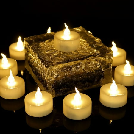 

Savlot 12pcs Led Electronic Candle Light Pointed Yellow Flashing Light Simulation Fire Safety Candle Light Halloween Decoration