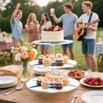thumbnail image 6 of 3-Tier Acrylic Cupcake Stand Sturdy Dessert Display Cupcake Tower Cupcake Holder for Party Wedding Outdoor Picnic An Blue Angry Shark, 6 of 8