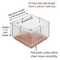 thumbnail image 2 of Clearance! Chair Leg Caps 64 Pcs - Silicone Chair Leg Floor Protectors - Hardwood Floors Protector - Square Furniture Table Feet Covers - Furniture Leg Cap with Felt Pads Fit, 2 of 5