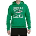 thumbnail image 2 of Wild Bobby Respect The Locals Save Our Oceans Shark Animal Lover Unisex Graphic Hoodie Sweatshirt, Kelly, Medium, 2 of 6