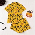 thumbnail image 4 of Bobifish Toddler Girls Halloween Print Sleepwear Sets Short Sleeve Collared Button Down Top&Shorts Nightwear Kids Girls Sets, 4 of 9