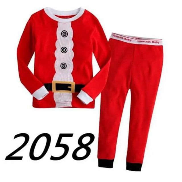 Conjunto de ropa de dormir para niños y niñas, conjunto de pijamas de dibujos animados, muñeco de nieve, Reno, Navidad, Papá Noel, novedad