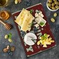 thumbnail image 5 of Eat Drink and Be Merry Cutting Board, Christmas Theme Noel Typography on Stars Snowflake Background, Decorative Tempered Glass Cutting and Serving Board, Small Size, Beige Green, by Ambesonne, 5 of 5