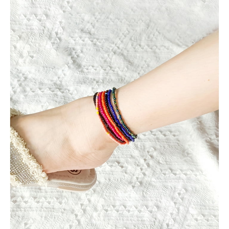 Colorful ankle bracelets deals