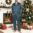 thumbnail image 3 of RUTAYY Family Matching Pajamas Long Sleeve Silk Satin Sleepwear Solid Color Loungewear Tops and Pants Soft Comfortable Classic Versatile Sets, 3 of 7