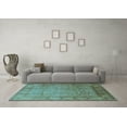 thumbnail image 3 of Ahgly Company Indoor Round Oriental Light Blue Traditional Area Rugs, 5' Round, 3 of 4