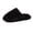 Black, variant on Kids Solid Color House Slippers, Boys Girls Simple Plain Fuzzy Open Back Indoor Slippers Warm Winter Home Slippers for Little Child to Big Kids 5.5-12 Years