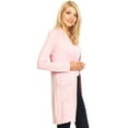 thumbnail image 3 of Moa Collection Women's Classic Open Front Long Sleeve Cardigan with Side Pockets, 3 of 5