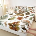 thumbnail image 3 of Homewish Hello Fall Queen Sheet Sets,Rustic Mushroom Maples Flat Sheet,Tropical Plam Leaf Queen Fitted Sheet For Men Women,Ultra Soft Home Decor,4 Pieces, 3 of 7