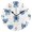 Black, variant on Blue Plaids Bows Hearts Valentine Round Wall Clock Silent Analog Battery Operated Gold Pointer Home Decor 9.84" Diameter