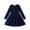 Navy*, variant on RUTAYY Children Girls Dress Long Sleeve Solid Color Round Neck Side Button Dress Elegant Chic Dresses