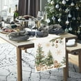thumbnail image 3 of Christmas Trees Table Runner 13x90 Inch Xmas Balls Snowflakes Holly Pine Cone Houses Winter Holiday Kitchen Dining Table Decoration for Home Party Décor, 3 of 6
