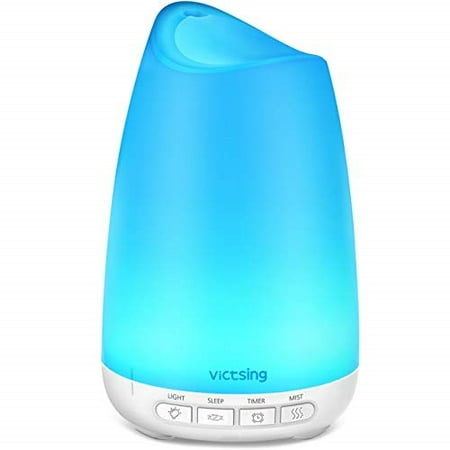 VicTsing 3rd Version Essential Oil Diffuser with Noise Reduction Design, 150ml Ultrasonic Diffusers Cool Mist Humidifier with Sleep Mode, Waterless Auto-Off & 8-Color LED Light for Bedroom