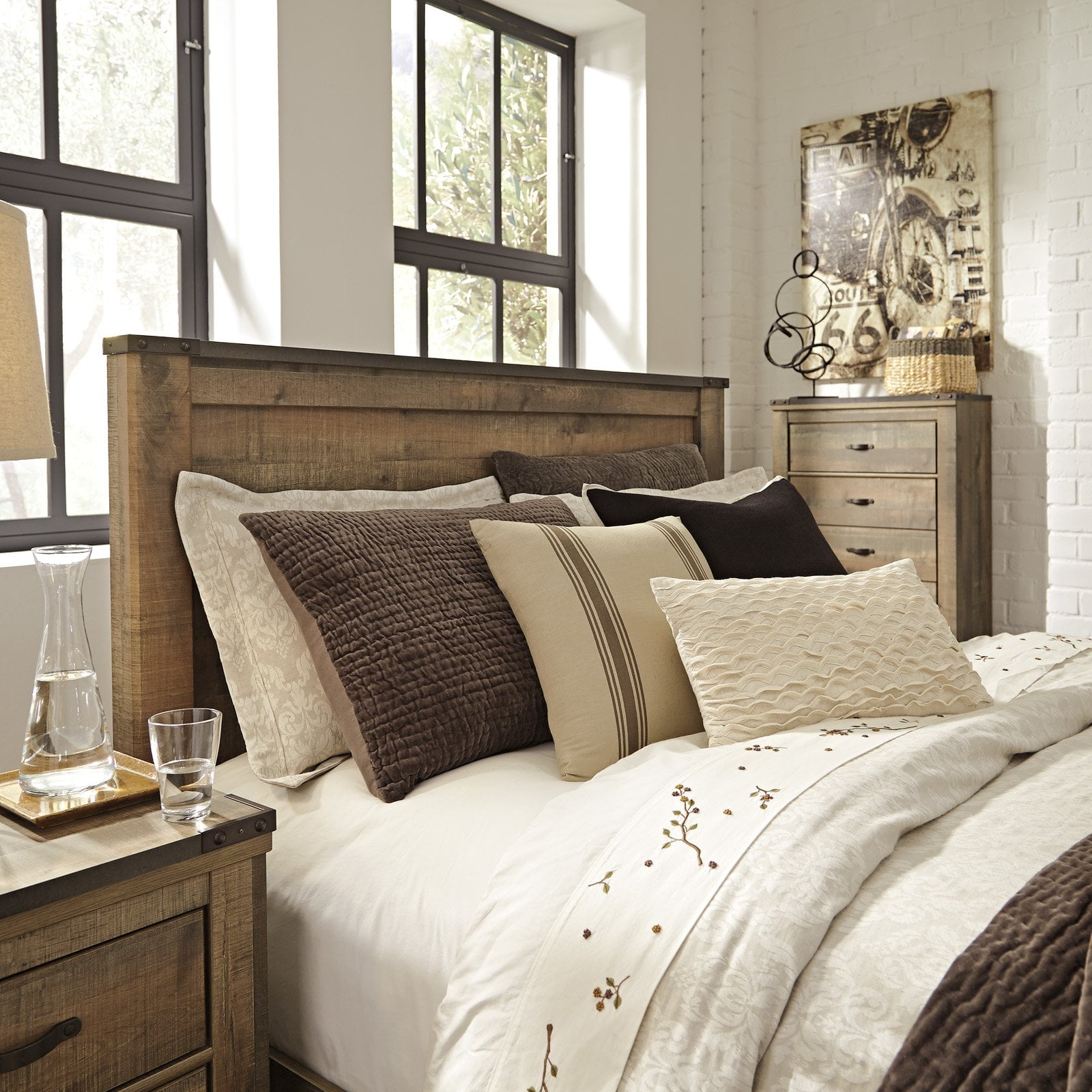 Signature Design By Ashley Trinell Panel Headboard Queen Com