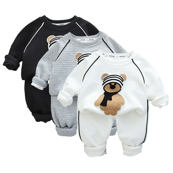 KYAIGUO Toddler Baby Boys Girls Cotton Sweatshirt Tracksuit Outfit Crewneck Sweatsuit Sweatpants Pants Set Spring Fall Casual Clothes for 1-5T