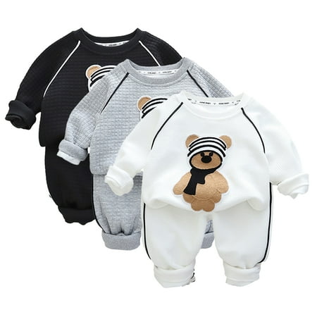 

Esaierr 1-5T Boys Girls Cotton Sweatshirt Tracksuit Outfit Crewneck Sweatsuit Sweatpants Pants Set Spring Fall Casual Clothes for Toddler Baby