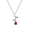 thumbnail image 1 of PVCS Collier Pendentif rose Rouge Goutte d'Huile Tridimensionnelle pour Femmes Bijoux, 1 of 4
