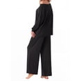 thumbnail image 3 of MINTREUS Women's Pajama Set Long Sleeve Sleepwear Set Soft Two Piece Matching Set with Pockets, 3 of 6