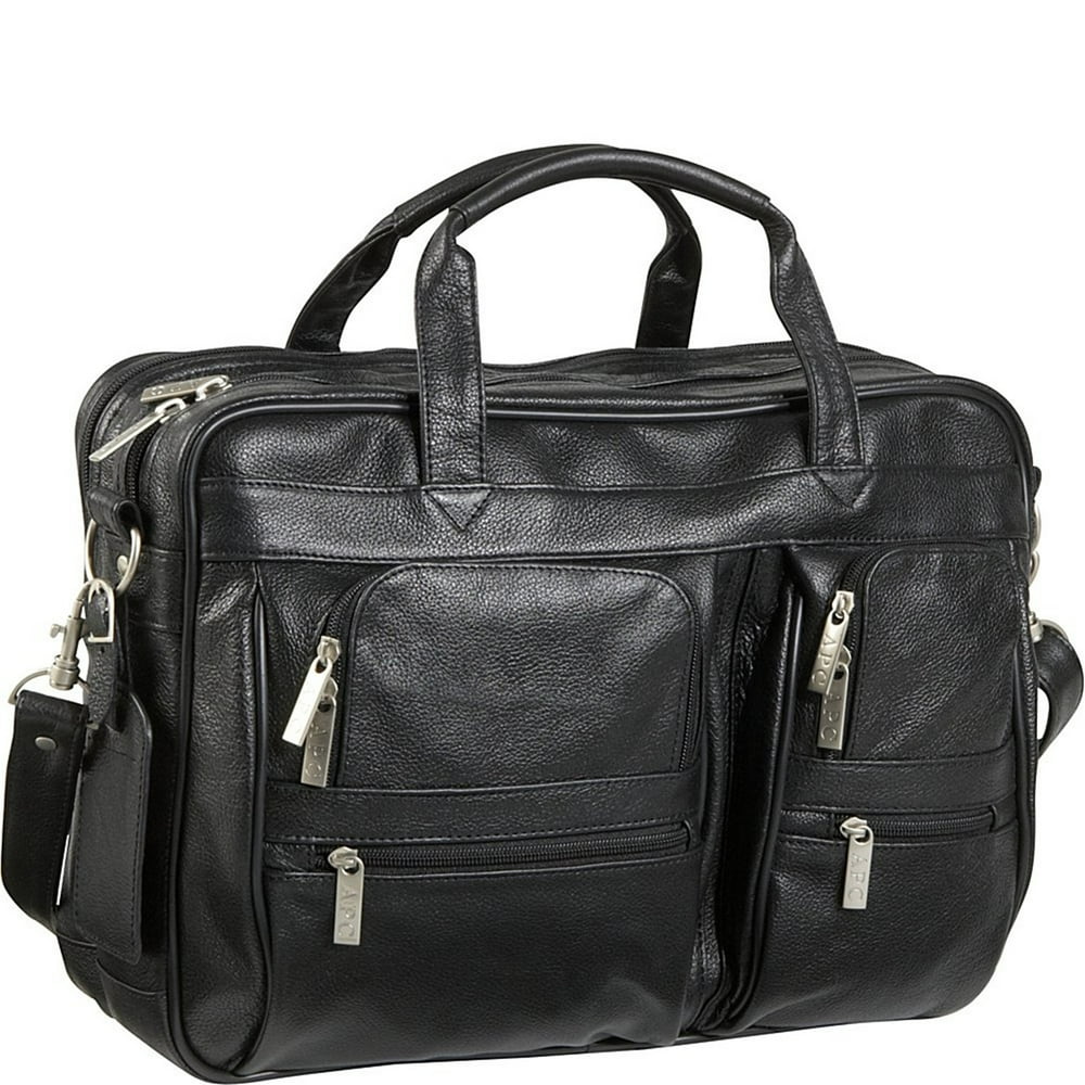AmeriLeather Black Leather Business Briefcase