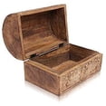 thumbnail image 2 of Birthday Gift Ideas Handmade Decorative Wooden Jewelry Box With Tree Of Life Carvings Jewelry Organizer Keepsake Box Treasure Chest Trinket Holder Lock Box Watch Box Gifts For Her (Natural Finish), 2 of 2