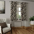 thumbnail image 2 of Ambesonne Nature Grommet Curtain, Jungle Leaves Dotted Back, 50"x96", Charcoal Grey and Ecru, 2 of 5