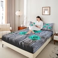 thumbnail image 4 of Castle Fairy Teens Teal Rose Twin Sheet Sets,Romantic Flower Butterflies Bedding, 4 of 7