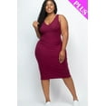 thumbnail image 4 of Ribbed Sleeveless Bodycon Dress in Plus Size, 4 of 9