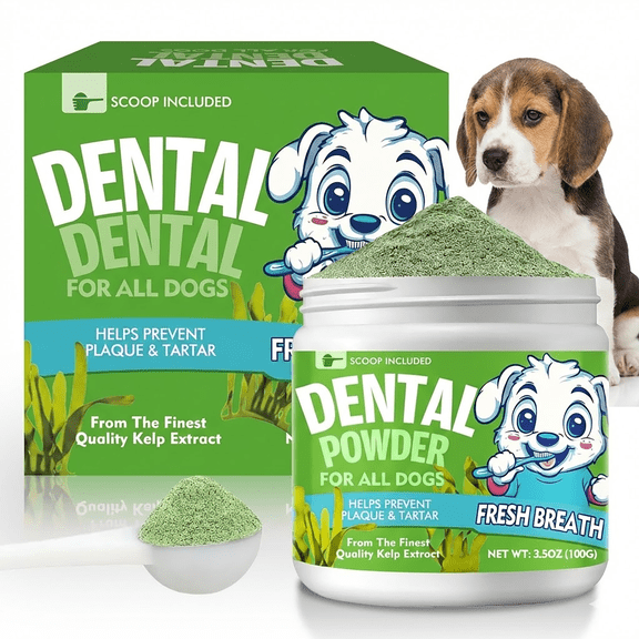 Dog Dental Powder, Dog Teeth Cleaning Powder, Dog Dental Care for Plaque Remover and Bad Breath, Dental Care Supplies for Small, Medium, Large Dogs
