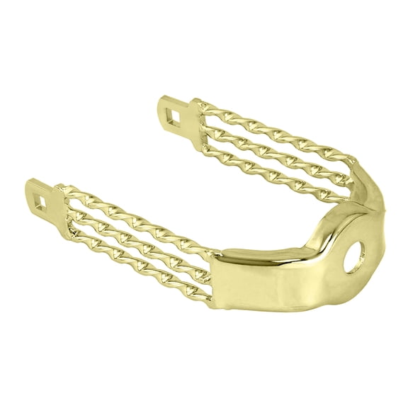 Alta Bicycle Spring Fork Triple Flat Twisted Extended Crown Gold.