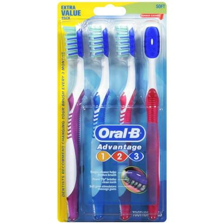 Oralb Advantage 123 Oral-b Ob Advan 123 40s 4pk Toothbrushes