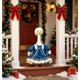 thumbnail image 4 of RUINIXCW Winter Christmas Porch Goose Outfit for 23 inch Cement Plastic Goose Statue Accessories Garden Porch Goose Clothes Plush Trim Xmas Dress and Hat Set Yard Patio Lawn Decor (No Goose), 4 of 5