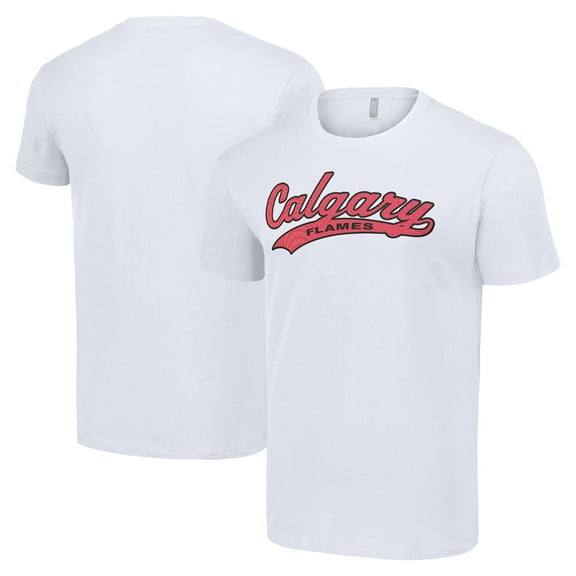 Men's Starter White Calgary Flames Tailsweep T-Shirt