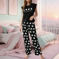 thumbnail image 2 of Bibifish Womens Pajama Sets Cartoon Character Printed Ruffle Sleeve Sleepwear Sets Ruffle Sleeve Top With Pants Funny Letter Nightwear Sets, 2 of 9