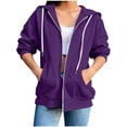 thumbnail image 3 of Guluxicc Women's Athletic Hooded Jackets with Pockets Drawstring Full Zip Long Sleeve WindBreaker Jackets for Outdoor Workout Wear Spring Summer Casual Outfits, 3 of 4