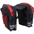 thumbnail image 2 of Bolsa práctica para el marco del estante trasero, bolsa para sillín, bolsa doble de gran capacidad para almacenamiento (roja y negra), 2 of 6