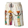 thumbnail image 5 of Kdxio Black African Woman Pattern Mens Casual Shorts - Drawstring Summer Beach Sports Shorts for Men, 5 of 9