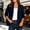 Navy, variant on JOANKDMI Casual Open Front Blazers for Women Ruched 3/4 Sleeve Lapel Cardigan Tops Lightweight Business Office Work Jackets Outerwear Everyday Wear Basic Suits