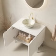 thumbnail image 2 of 30" Elegant Compact Freestanding Cabinet, Bathroom Storage Unit with Soft Close Door, Modern Small Bathroom Vanity with Ceramic Sink for Bathroom, Carrara White,White, 2 of 7