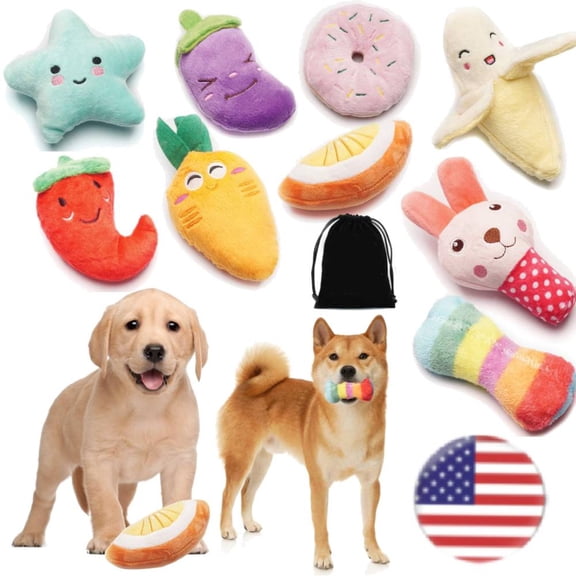 Small Dog Toys, 9 PACK Dog Squeak Toys , Cute Variety Colors Designs to Bite Anytime, for Small Dogs, Puppy