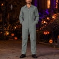 thumbnail image 6 of Mens Solid Color Coveralls Collared Long Sleeve Zip Up Utility Jumpsuits with Pockets Mechanic Workwear Boiler Suits, 6 of 8