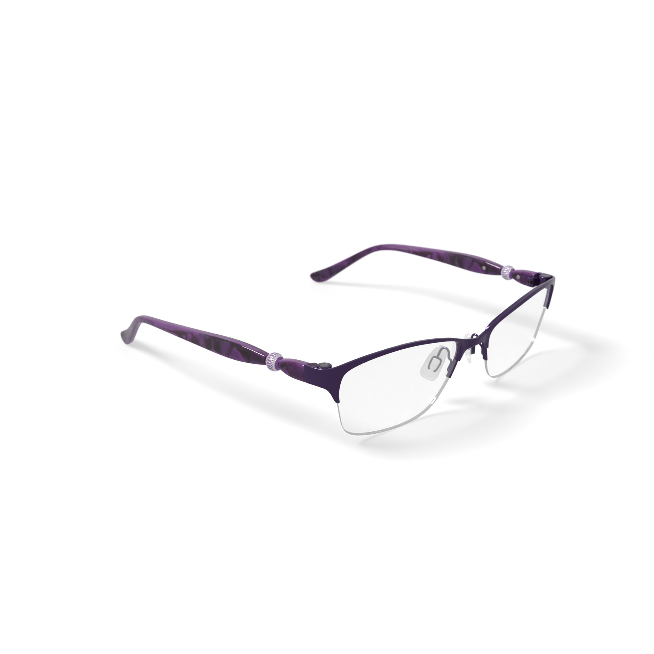 EasyClip Women's EC973 Square Prescription Eyeglasses with Case, Purple