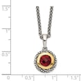 thumbnail image 2 of 14K Two-Tone Gold necklace with pendant Yellow (01) January Garnet Round Red, 2 of 2