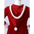 thumbnail image 6 of TSSOE Kids Girls Christmas Hooded Outfit Mrs Santa Claus Party Fancy Dress Up Winter Outwear Red 8, 6 of 7