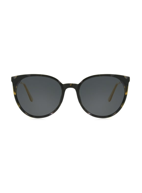 Foster Grant Women's Polarized Round Sunglasses, Tortoise Blue