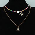 thumbnail image 3 of Gargantilla Bohemia hecha a mano con cuentas de colores para mujer, collar con colgante de letras de acero inoxidable, accesorios de joyería de playa con corazón de concha, 3 of 4