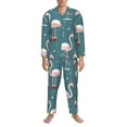 thumbnail image 4 of Kll Elegant Flamingo Sleepwear Mens Flannel Pajamas,Long Cotton Pj Set, 4 of 9